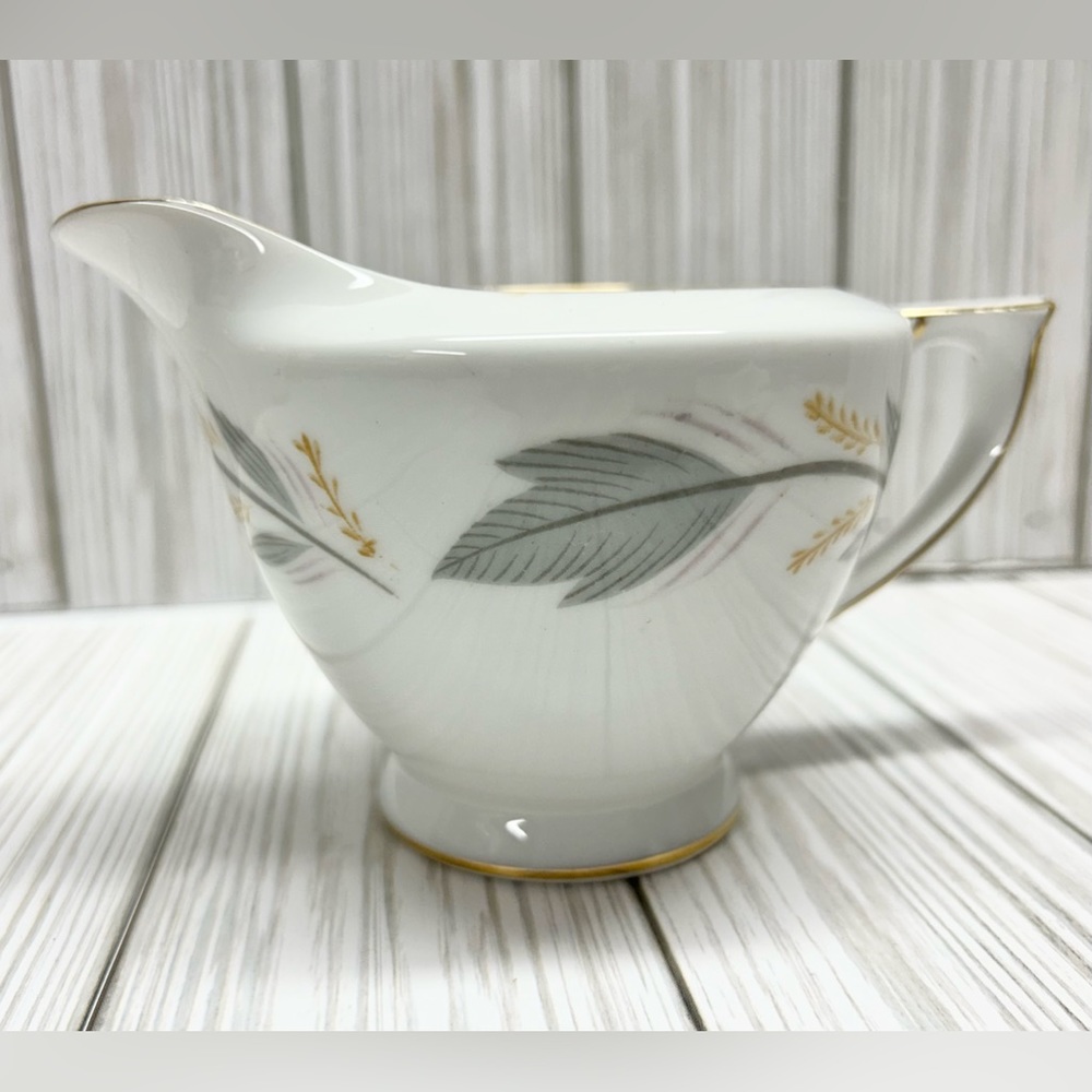 Mikado China Creamer September Pattern White Gold Rim